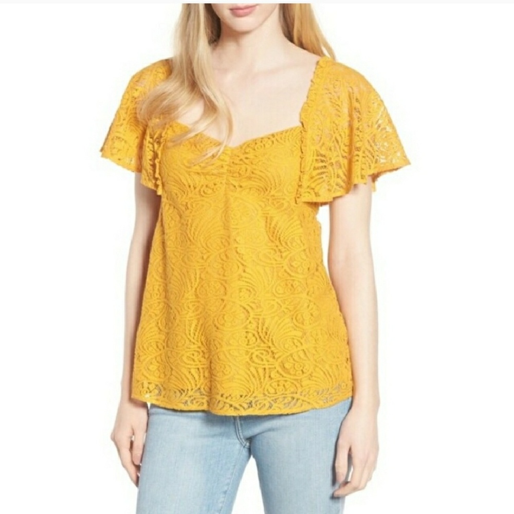 Hinge Flutter Sleeve Top Size Small - image 1